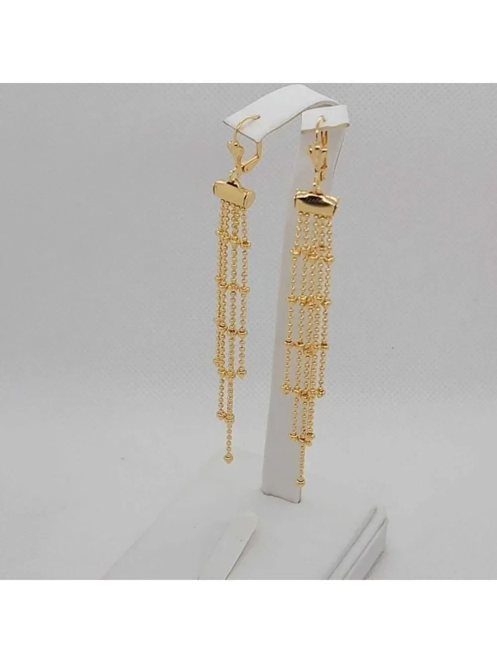 Brand New Brazilian 18k Gold Filled Beaded Dangle Earrings